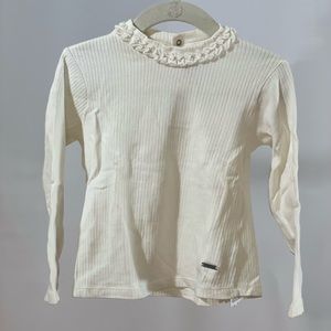 Cream long-sleeve shirt Mayoral Chic 24 mo